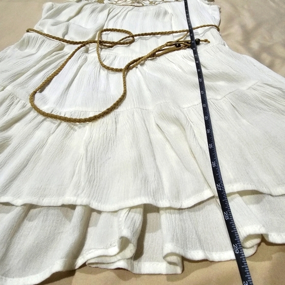 Urban Outfitters ✦ Blu Pepper Ivory Tunic Dress ✦ High-Low w/ Braided Belt Sz S - Picture 17 of 17